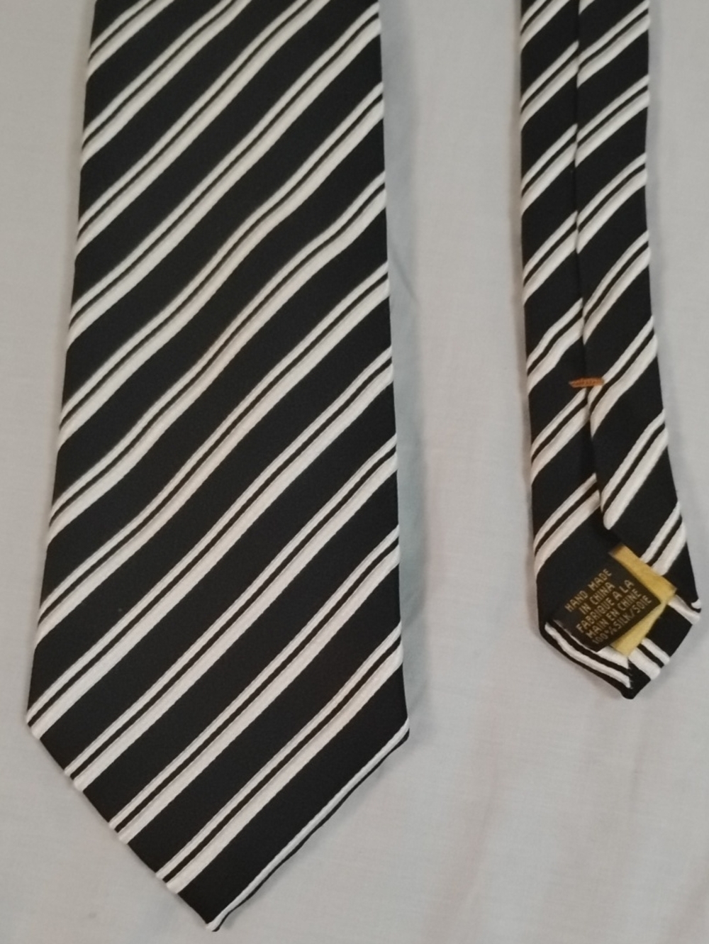 Donald Trump Classic Black and White Striped Men’s Prepp Tie